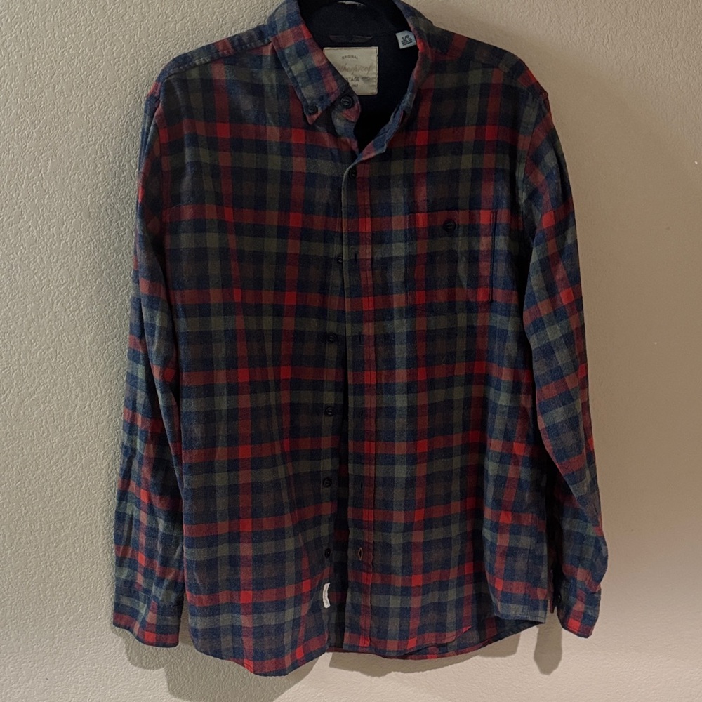 Weatherproof Men's Multicolor Plaid Button-Down Flannel Shirt